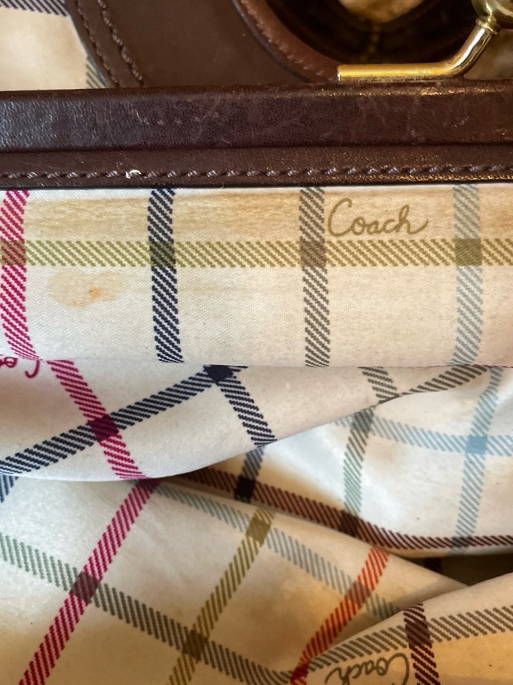 Coach Brown Signature Canvas Satchel with Leather Trim - Picture 6 of 8